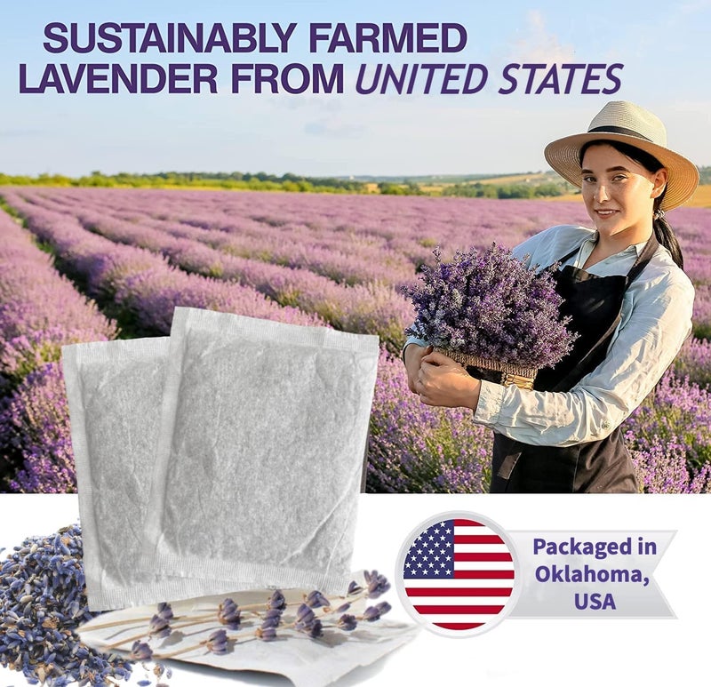 Ultra Essentials Lavender Sachet for Dryer, Naturally Scented Luggage Sachets, Closet & Drawer Fragrance, Freshens Laundry, Shoes, Gym Bags, Cars & Sweater Storage w/Premium Extra Flowers, Grown in USA (6 Pack) - Image 4